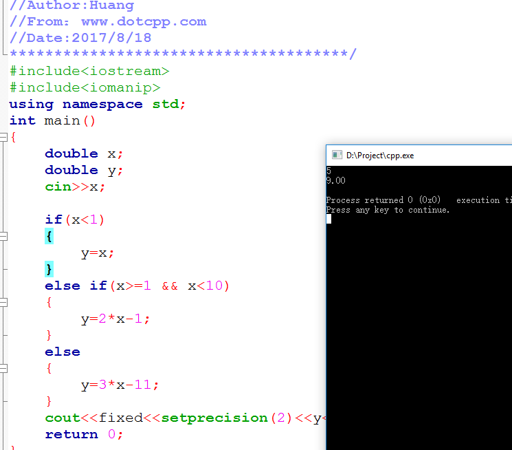 C++if选择结构