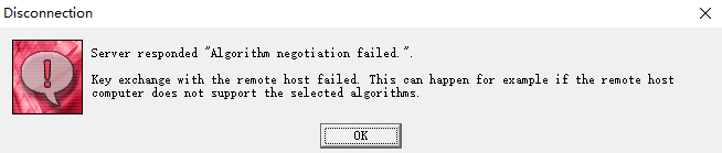 报错“Algorithm negotiation failed“